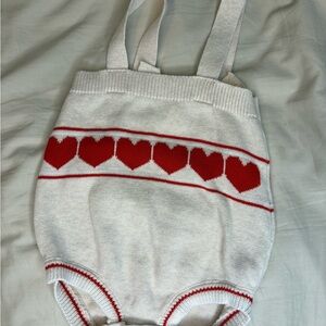Cat & Jack White and Red Heart Diaper Cover